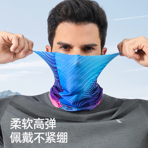 Masque de cyclisme en soie glacée à séchage rapide, protection solaire, cache-cou, pour le sport et les activités de plein air en été - Product Image 4