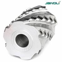 Tête de coupe hélicoïdale indexable avec plaquettes en carbure pour dégauchisseuse, débavureuse et raboteuse à bois