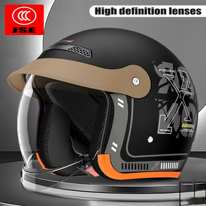 Xe Máy Retro Mũ bảo hiểm mở mặt bong bóng Visor Mặt Nạ Kính Xe tay ga Mũ bảo hiểm 3/4 casco Moto cổ điển Mũ bảo hiểm - Product Image 3