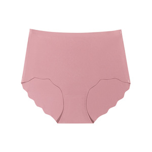 Wholesale Women Seamless Ice <b>Silk</b> Briefs High Waist Scalloped Edge No Show Invisible <b>Underwear</b> Soft Stretch Plus Size Panties - Product Image 1