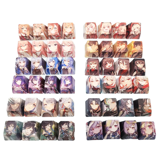 OEM Custom Design 4 Keys PBT Cherry Profile Mechanical Keyboard DIY Keycaps Sets Personalized Ctue Theme Keycap Set