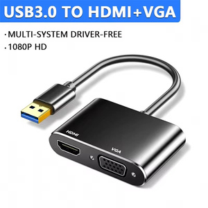 Многопортовый конвертер с двумя выходами, золотистый разъем, USB 3.0 в HDTV <span class=keywords><strong>VGA</strong></span> 1080P для подключения компьютера к монитору - Product Image 2