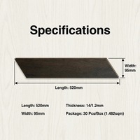 Parquet multicouche en chêne russe teinté, résistant à l'humidité, motif chevron, dimensions 520x95x14mm, style rétro, pour extérieur, durée de vie supérieure à 5 ans