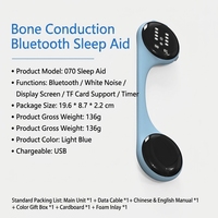 Haut-parleur portable à conduction osseuse en plastique avec bruit blanc naturel intégré, Bluetooth 5.4, rechargeable, pour adultes et enfants, chambre et voyage