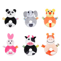 Jouet pour bébé hochet animal en peluche imprimé bon marché en coton PP