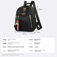 Sac à Dos Scolaire Haute Qualité pour Femme, Grande Capacité, Imperméable, Design à Fermeture Éclair, Tendance, en Polyester Nylon, Unisexe, Prix Usine Pas Cher