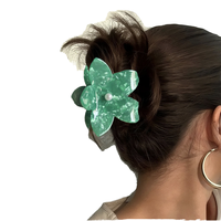 Pince à cheveux élégante personnalisable DOWELL en acétate, motif floral, style européen et américain, haut de gamme, effet requin, 7 cm, pour Halloween