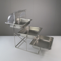 Étagère à Aliments à Trois Niveaux, Support de Présentation en Acier Inoxydable de Haute Qualité, Diviseur pour Buffet d'Hôtel, Présentoir à Desserts et Gâteaux