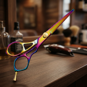 <b>Top</b> Quality <b>Rainbow</b> Color coated Hair Scissors Titanium Barber Shears Stainless Steel Salon Cutting Scissors Custom Logo - Product Image 4