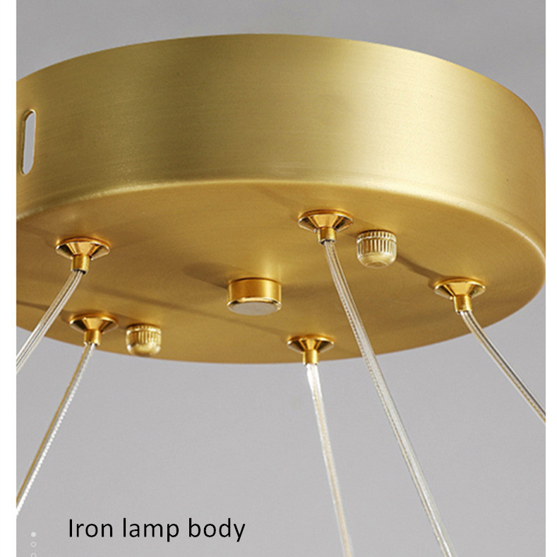 Modern Luxury Pendant Light Gold Hanging Light Livingroom Originality Circle Led Ring Chandelier · image 6