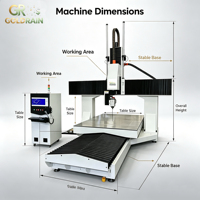 Máquina de Corte y Fresado de Espuma 3D con Motor de Router Único para EPS, Poliestireno Expandido, XPS, ATC, Centro Multifuncional de 5 Ejes