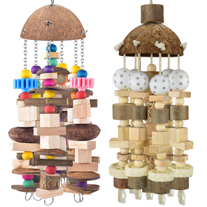 Bloques de Madera Natural Populares para Pájaros, Juguete para Masticar, Morder y Buscar Alimentos para Loros Grises Africanos y Cacatúas - Product Image 1