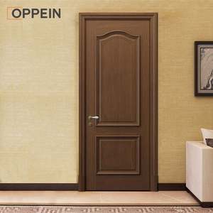 OPPEIN阿里巴巴现代门同步市场柚木大门设计木质中国固体防水平面设计定制 - Product Image 3