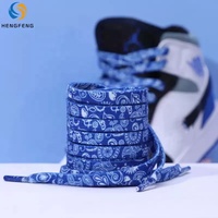 Lacets plats en polyester imprimé Paisley pour baskets, lacets de créateur amusants pour chaussures de sport, lacets de course, lacets de bottes