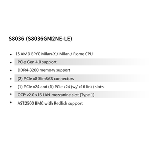 Thương hiệu Cổ Phiếu mới AMD epyc 7003 S8036GM2NE-LE Milan CPU 16 DIMM khe cắm DDR4 Bộ nhớ tyan Bo mạch chủ cho EATX - Product Image 5