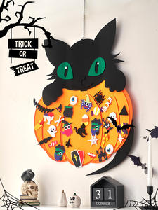 Decoración Colgante de Fieltro para Halloween, Diseño de Calabaza <span class=keywords><strong>y</strong></span> Gato Negro, Lindo Diseño para Niños, Kits de Manualidades, Adhesivo, Precio de Fábrica - Product Image 5