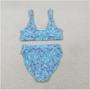 Maillot de bain pour femmes adultes S0577 Ice Cream Drip Sprinkles Blue Summer - Product Image 4