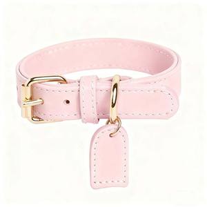 Set tali hewan peliharaan kulit mewah, termasuk kerah, tali, dan Tag ID. Desain yang dapat disesuaikan cocok untuk anjing dan kucing kecil hingga sedang - Product Image 5