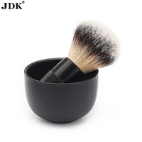 Bol de rasage double lame en acier inoxydable noir et argenté et tasse de toilettage de la barbe pour la vente en gros