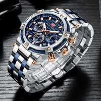 MINI FOCUS MF0470G horloge originale montres à quartz mode pour hommes montre-bracelet lumineuse montre en acier inoxydable avec tachymètre