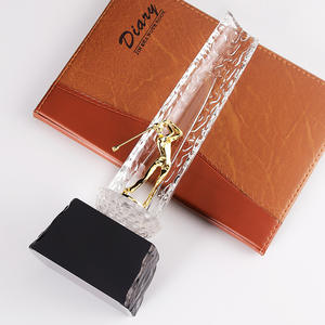 Fournisseur d'usine Pujiang : Trophée de golf personnalisé gravé DIY de la marque Wangzhe en cristal, avec texte personnalisé et logo sportif sur mesure - Product Image 6