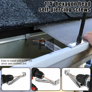 Cintres de <span class=keywords><strong>gouttière</strong></span> <span class=keywords><strong>en</strong></span> aluminium de 5 pouces avec vis pré-insérées, supports de <span class=keywords><strong>gouttière</strong></span> robustes pour réparer les gouttières affaissées - Product Image 4