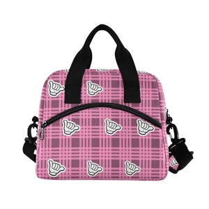 Sac isotherme Aloha Design Bento, sac isotherme à sublimation, sac isotherme rose Hawaï Palaka pour femmes et adultes, sac à lunch isotherme avec sangles - Product Image 2
