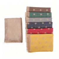 Pañuelo largo de algodón artificial de fibra corta para mujer musulmana, chal, pañuelo para la cabeza, color liso, jacquard con hilo dorado y lunares, protección solar.
