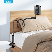 Support de téléphone et de tablette SAIJI à col de cygne de 120 cm, réglable, fonctionnement à une main, métal souple, robuste, bras long, adapté à l'iPad