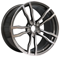 Velg Aluminium Tempa 5-Spoke Ganda Ukuran 15-26 Inch Custom 5x112 5x114.3 dengan Permukaan Mesin untuk Mazda Volvo C63 Focus Velg Mewah