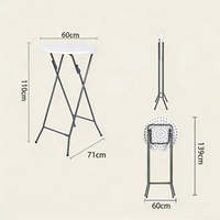 Table de bar ronde pliante portable, table à manger avec plateau en plastique et structure en métal, table de cocktail pour fête, mariage, événement