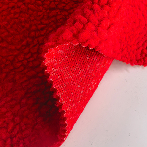 Tissu en sherpa de mouton chaud en polyester 100% 288GSM, tricot berbère anti-boulochage, vente en gros d'usine, pour sweat-shirt, manteau, couverture - Product Image 3