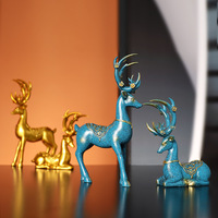 Artisanat d'intérieur en résine créative en forme de cerf, cadeaux, décoration en résine en forme de bois de cerf pour le salon, décoration de porche