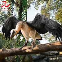 Modèle d'aigle-gris animatronique, simulation d'oiseau sauvage avec son et mouvements pour parcs à thème, zoos, musées, expositions en plein air, décoration