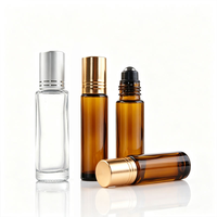 Botol Kaca Roll On Kosong Isi Ulang Amber Bening Bulat 10ml 20ml Logo Kustom Botol Roller Kaca Lip Gloss