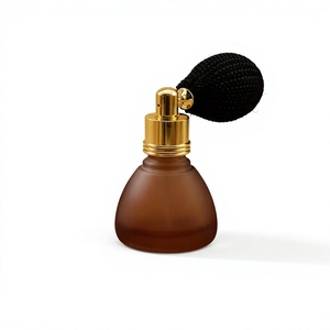 6ML Round Matte Glass Perfume Bottle with Gold Sprayer <b>Black</b> Airbag <b>Pump</b> Refillable Fragrance Atomizer for Cosmetic Packaging - Product Image 1