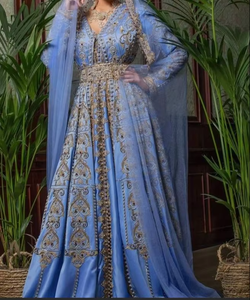 Atiya libas lehenga choli อะซิเตทสำหรับผู้หญิงมีความยาวพื้นปัก zardozi สำหรับงานปาร์ตี้และงานแต่งงาน - Product Image 4