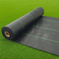 Tapis anti-mauvaises herbes en PP tissé perméable à l'eau, bloc anti-mauvaises herbes en plastique avec service de découpe pour la couverture du sol agricole