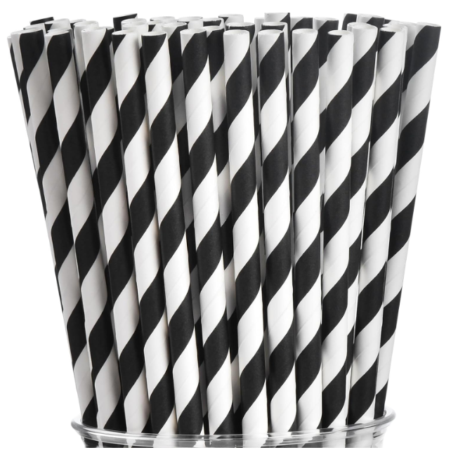Recyclable 10*197mm Paper Straws for Juice & Cocktail Flexible Packaging-Manufacturer Stock