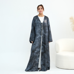 Mexizo Nuova Abaya 2026 Ramadan Abito Musulmano da Donna con Fiocco Stampato a Marmo <span class=keywords><strong>Abbigliamento</strong></span> Islamico Femminile Modesto Abaya Aperto - Product Image 6