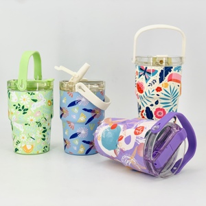 New Design 16oz Travel <strong>Mug</strong> with Flip Top Straw and Leak Proof Dust Proof Features Detachable Silicone Loop for Kids - Product Image 4