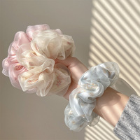 Chouchous de cheveux en maille Double couche pour filles, à la mode d'été, à imprimé Floral, élastiques pour cheveux, accessoires pour femmes