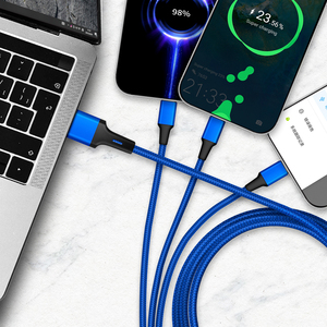 Đa cáp USB, <span class=keywords><strong>1</strong></span>.2m <span class=keywords><strong>6</strong></span> trong <span class=keywords><strong>1</strong></span> sạc cáp, nylon bện Adapter với Type-C Micro USB Cổng kết nối cho điện thoại di động - Product Image 6