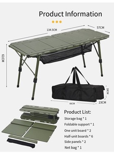 <b>Adjustable</b> Height Outdoor Foldable BBQ Grill <b>Table</b> Modern Design Black Aluminum Portable Collapsible Camping Grill <b>Table</b> - Product Image 3