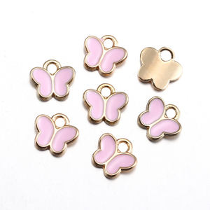 50 unids/bolsa 10 colores esmalte Animal mariposa encantos DIY pendiente Metal colgante collar encantos para joyería suministros <span class=keywords><strong>W275</strong></span> - Product Image 4