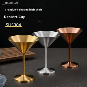 <span class=keywords><strong>Copa</strong></span> <span class=keywords><strong>de</strong></span> Postre Creativa Negra en Forma <span class=keywords><strong>de</strong></span> V <span class=keywords><strong>de</strong></span> Acero Inoxidable 304, <span class=keywords><strong>Copa</strong></span> <span class=keywords><strong>de</strong></span> Cóctel Martini para <span class=keywords><strong>Bar</strong></span> y Restaurante - Product Image 2