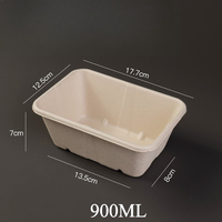Vente en gros de boîtes alimentaires rectangulaires en papier kraft de 900 ml, emballages écologiques, matériaux recyclés, boîtes à emporter pour sushis, chewing-gum