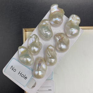 การออกแบบเครื่องประดับแฟชั่นระดับไฮเอนด์ไข่มุกเลี้ยงสีขาวแบบไม่สม่ำเสมอขนาด15-17มม. คุณภาพ3A - Product Image 5