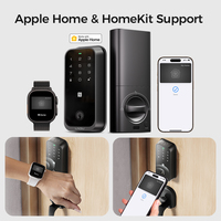 Serrure de porte intelligente sans clé NFC LNDU HK01 Apple Home Kit, en métal, étanche IP65, pour extérieur, serrure de porte numérique électrique à empreintes digitales