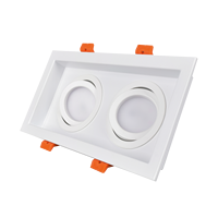 2700K 3000K 4000K Personnalisation 5W Double spot LED MR16 GU10/GU5.3 en aluminium double carré pour plafond de salon